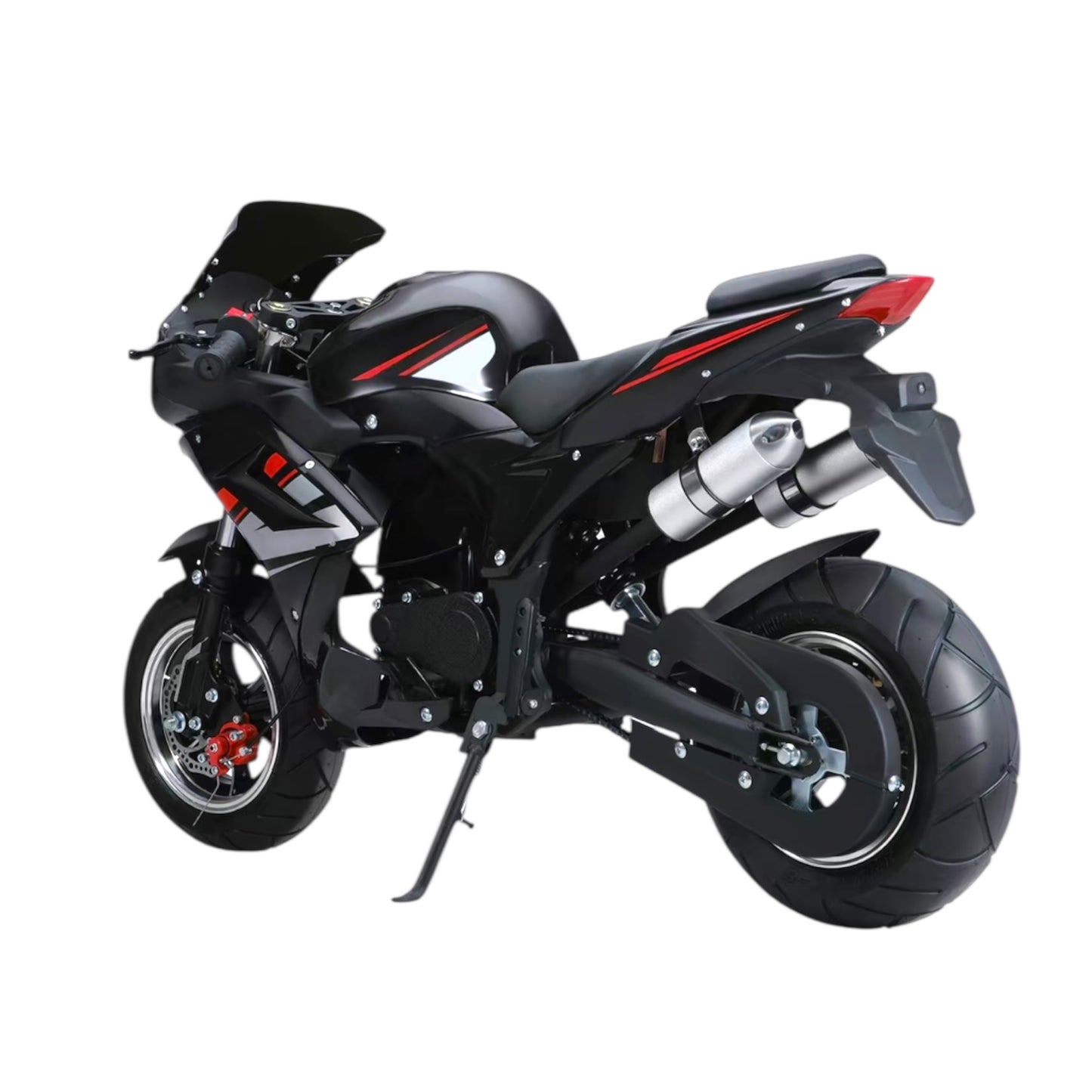 Explorinox Gas 49cc 4-Stroke Pocket Rocket Motorcycle, 8 Inch Wheels Real Dual Headlights