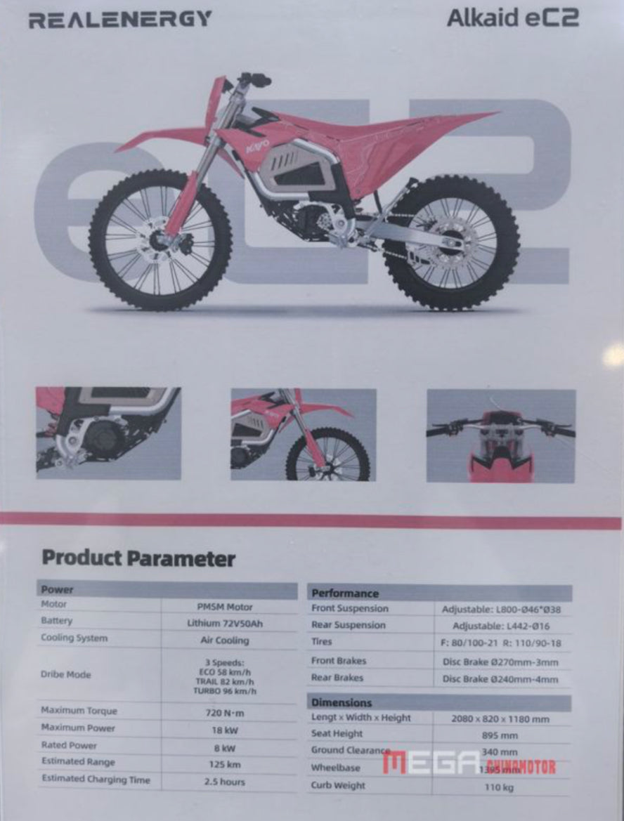 Kayo Alkaid Ec2 | 72V 21KW 50AH| Electric Dirt Bike