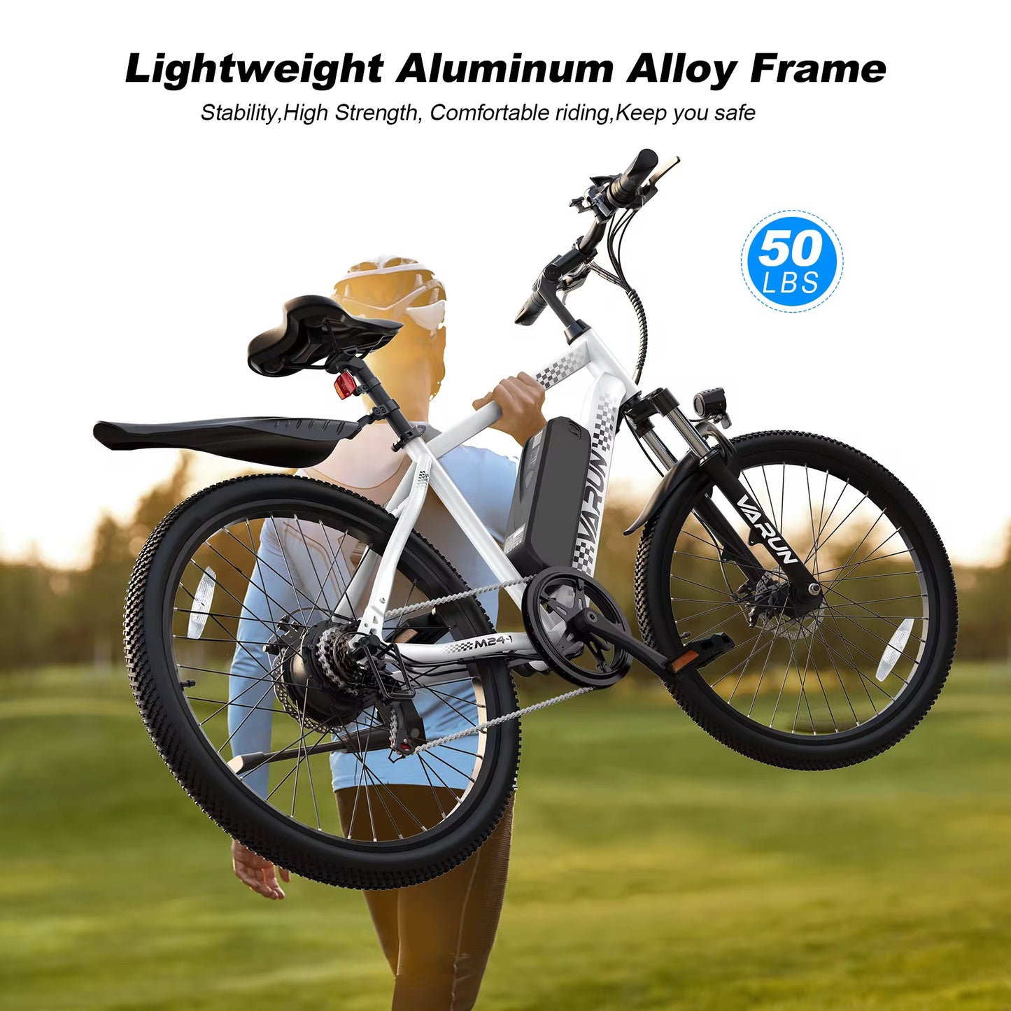 2025 24" Electric Mountain Bike 500W 36V Adult Ebike 7.8Ah LED Display 20MPH