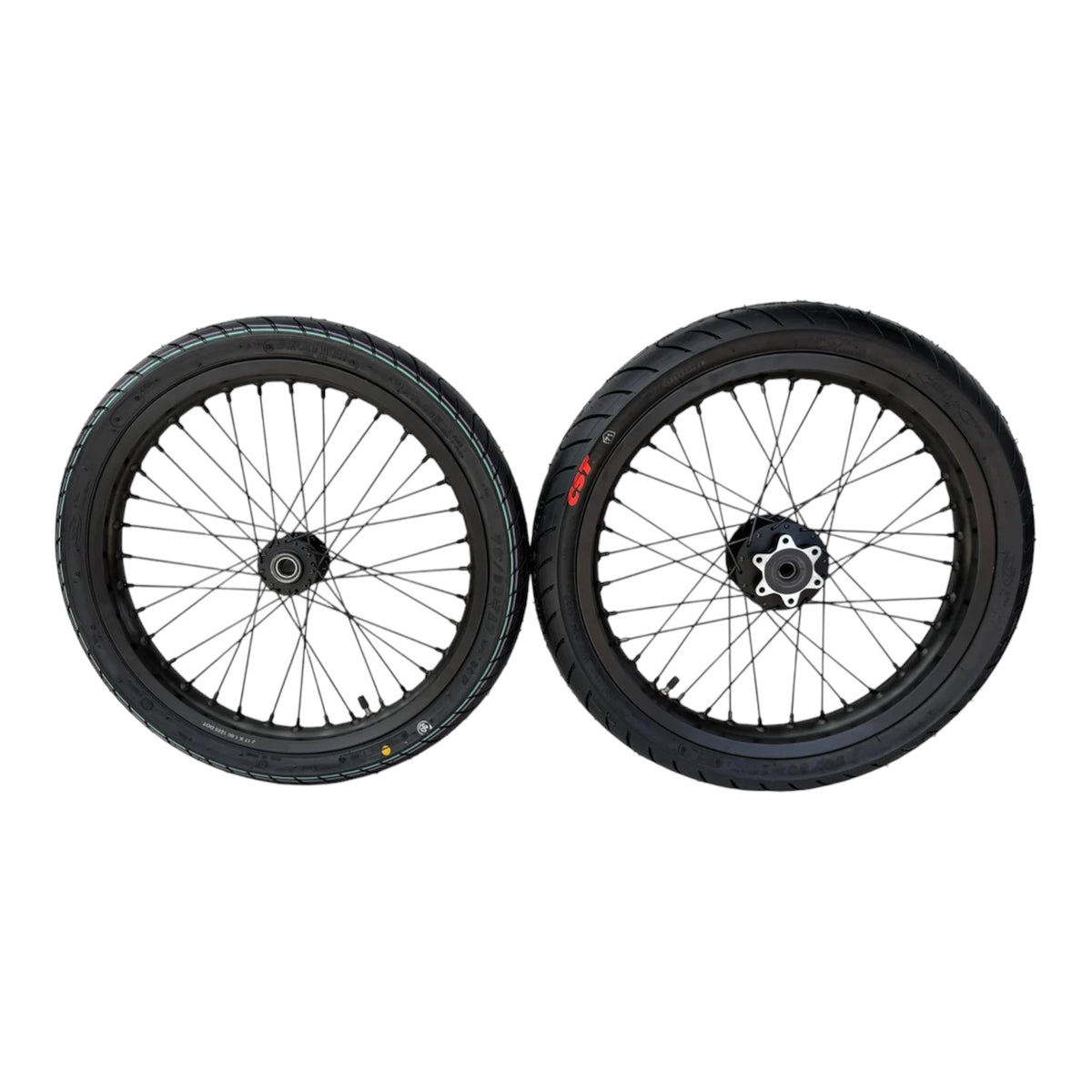17″ Supermoto Wheel Set with CST Tires for Surron LBX, E-Ride Pro, 79Bike & Ventus