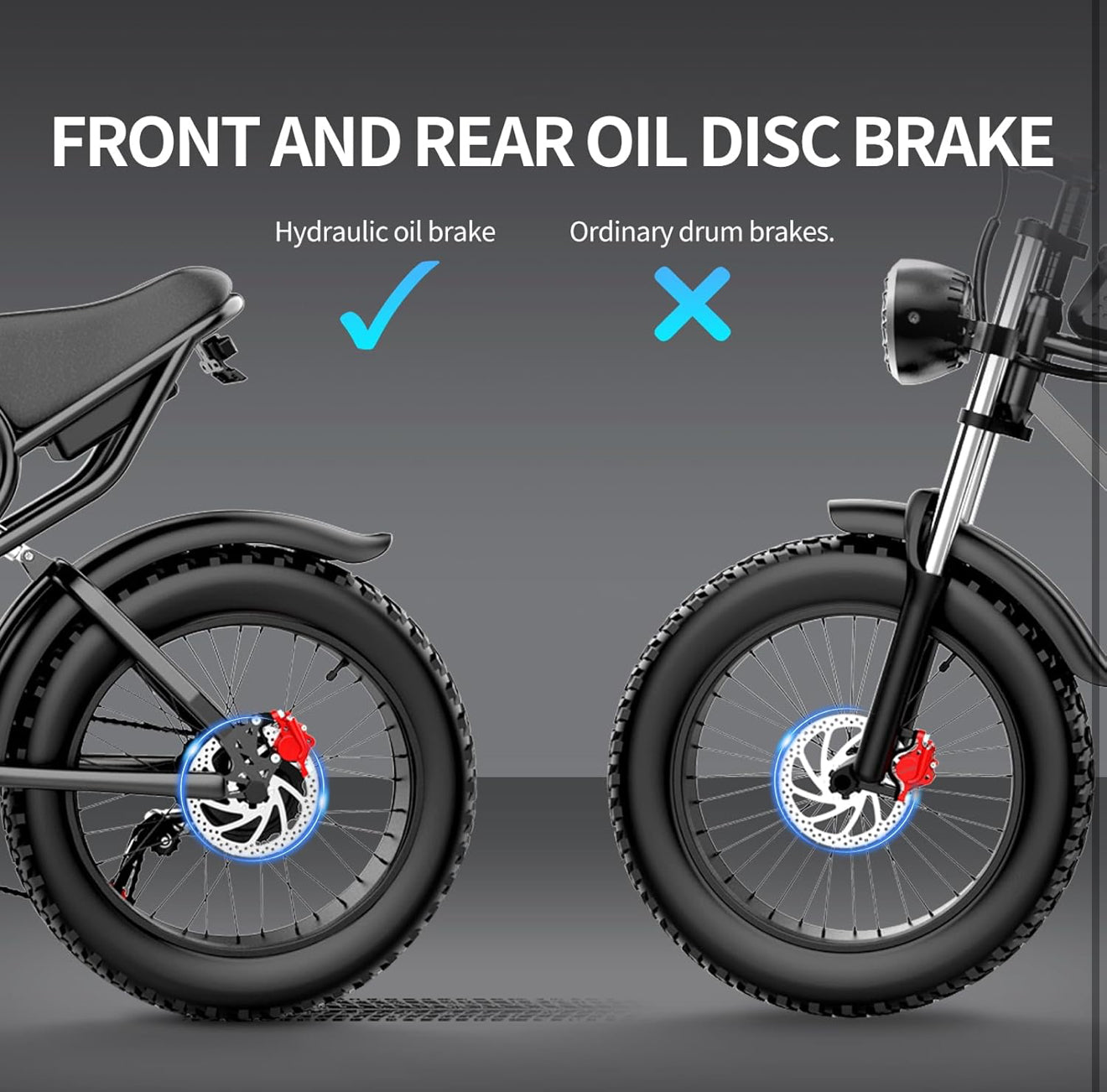 Ridstar Q20 for Adults, 1000W 20AH 30MPH Electric Bike 20'' Fat Tire Hydraulic Oil Disc Brakes Ebike